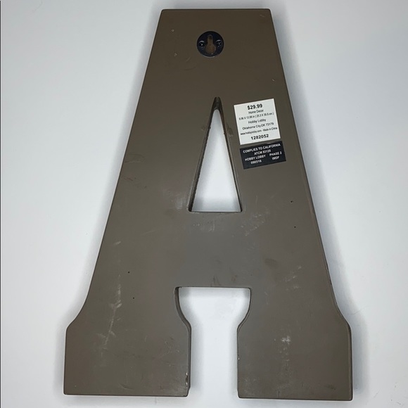 Rustic wood and tin Letter A - Picture 2 of 5